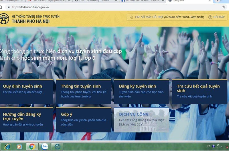 Hướng dẫn đăng ký tuyển sinh trực tuyến