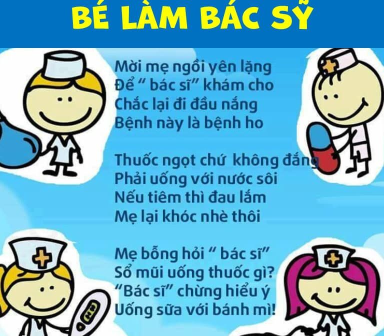 Bài thơ" Bé làm bác sĩ"