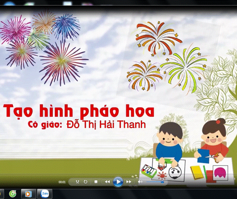 HĐTH: Chấm màu tạo hình pháo hoa