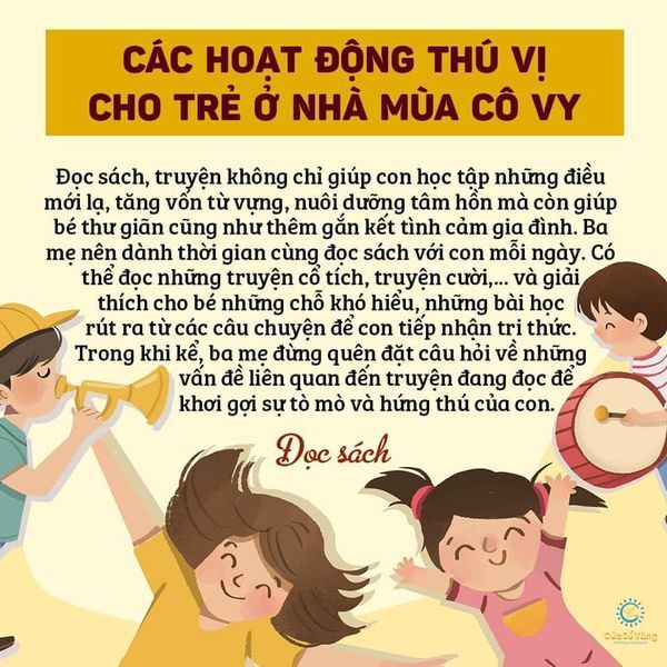 ​  CÁC HOẠT ĐỘNG TẠO SỰ THÚ VỊ CHO TRẺ KHI Ở NHÀ MÙA CÔ VY  ​