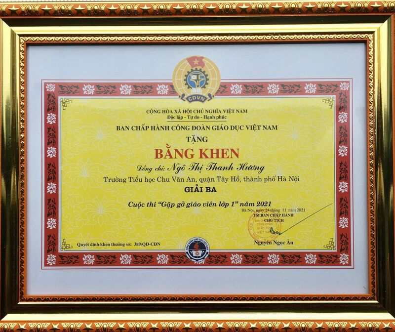 Trao giải cuộc thi " Gặp gỡ giáo viên lớp Một" năm 2021