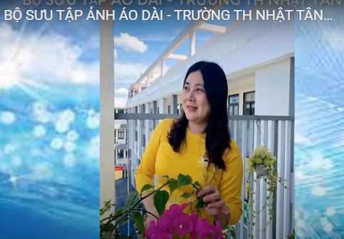 Cán bộ giáo viên nhân viên trường Tiểu học Nhật Tân với tà áo dài truyền thống