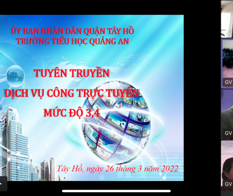 Tuyên truyền dịch vụ công trực tuyến - Tổ năng khiếu trường Tiểu học Quảng An.