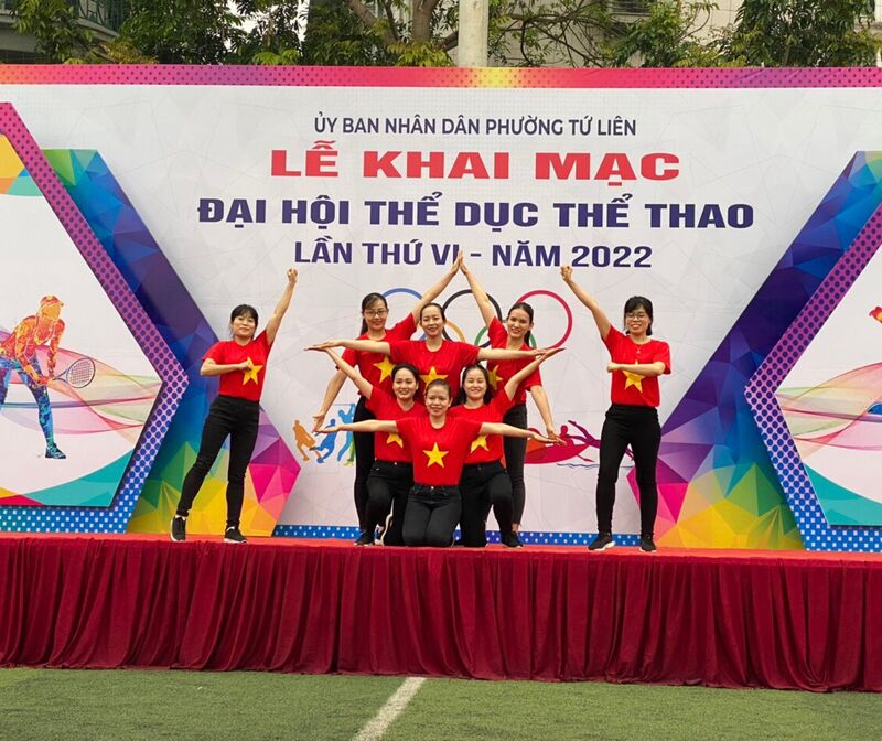 Trường MN Tứ Liên tham gia Đại hội TDTT phường Tứ Liên lần thứ VI năm 2022