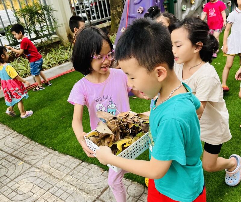 Hoạt động lao động của các bé tại trường