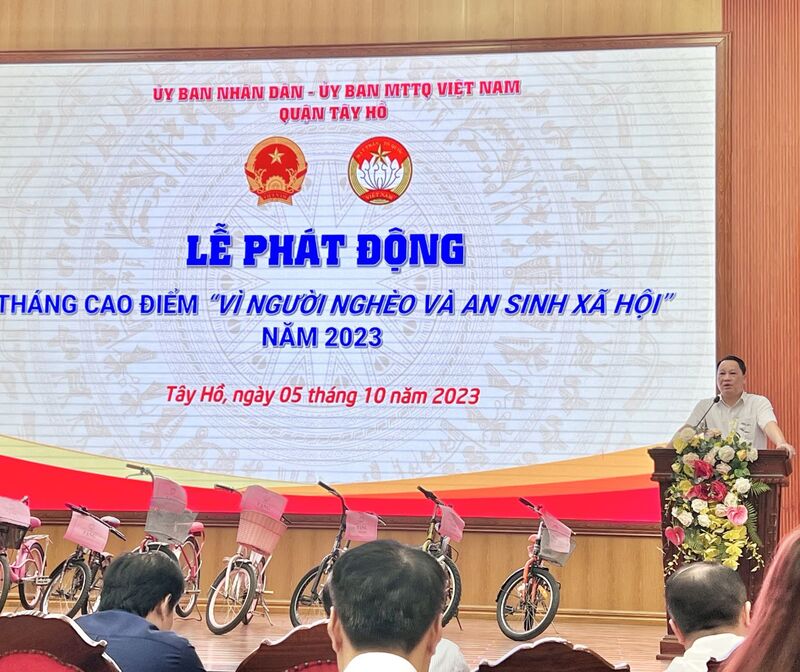 ✨QUẬN TÂY HỒ PHÁT ĐỘNG THÁNG CAO ĐIỂM “VÌ NGƯỜI NGHÈO VÀ AN SINH XÃ HỘI” NĂM 2023.✨