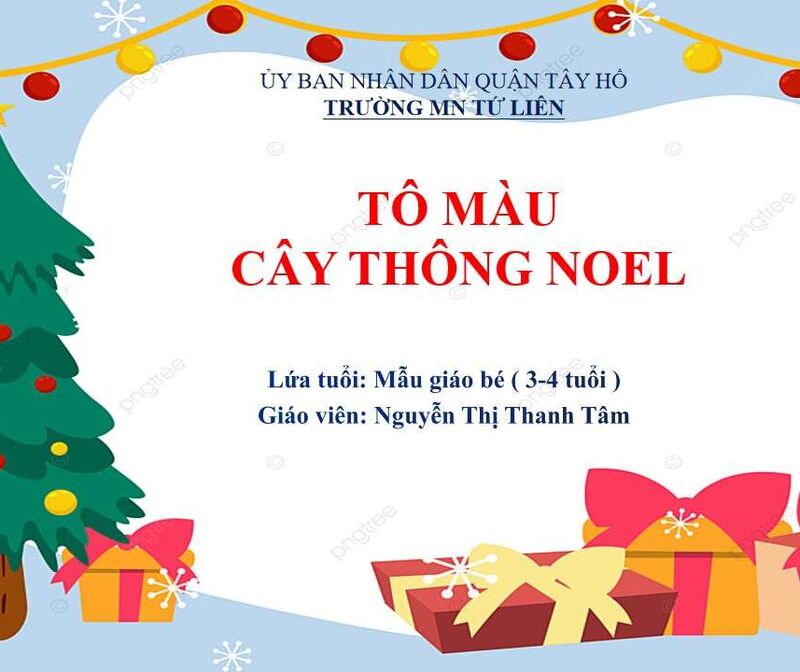 Hoạt động tạo hình: Tô màu cây thông Noel