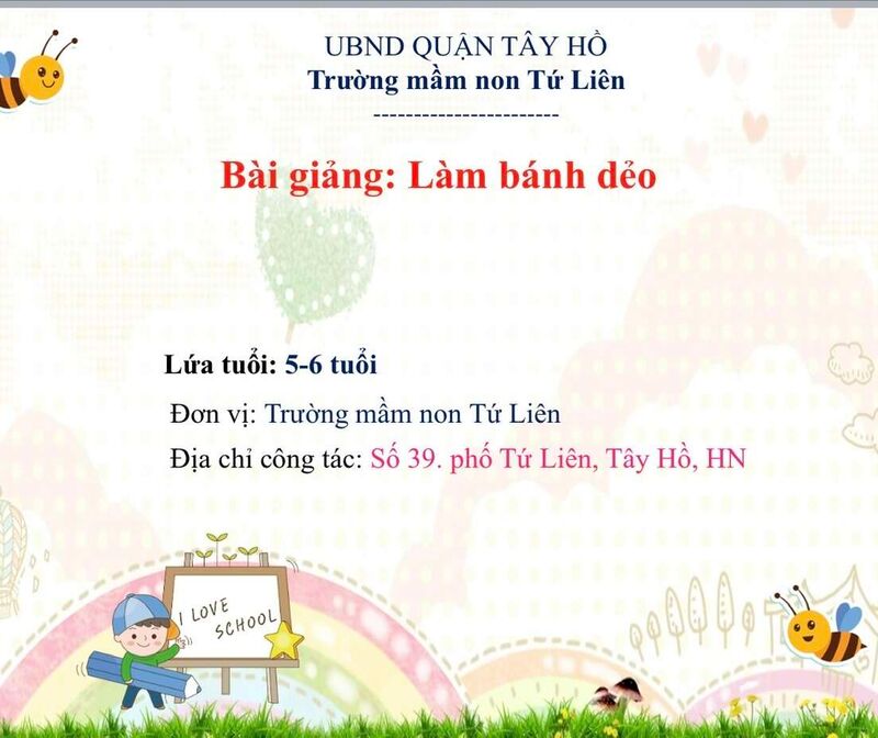 Hoạt động tạo hình :  Làm bánh dẻo 