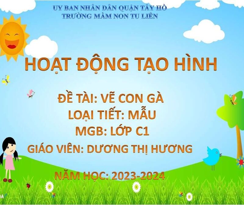 Hoạt Động: Tạo hình: Vẽ gà con