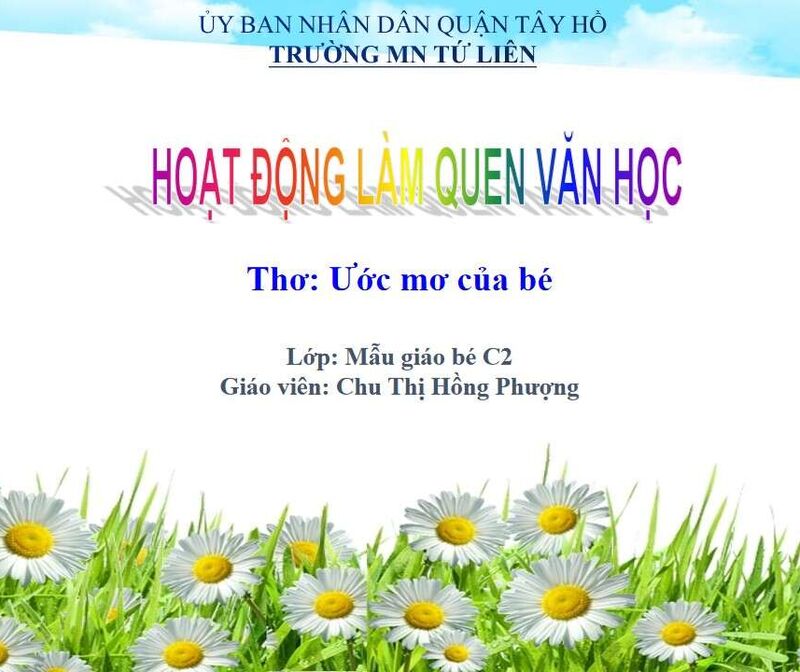 LQVH: Dạy trẻ đọc thơ: Ước mơ của bé