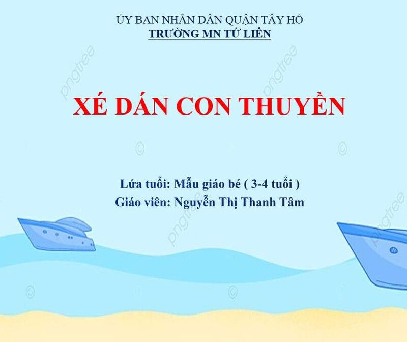 Hoạt động tạo hình: Xé dán con thuyền