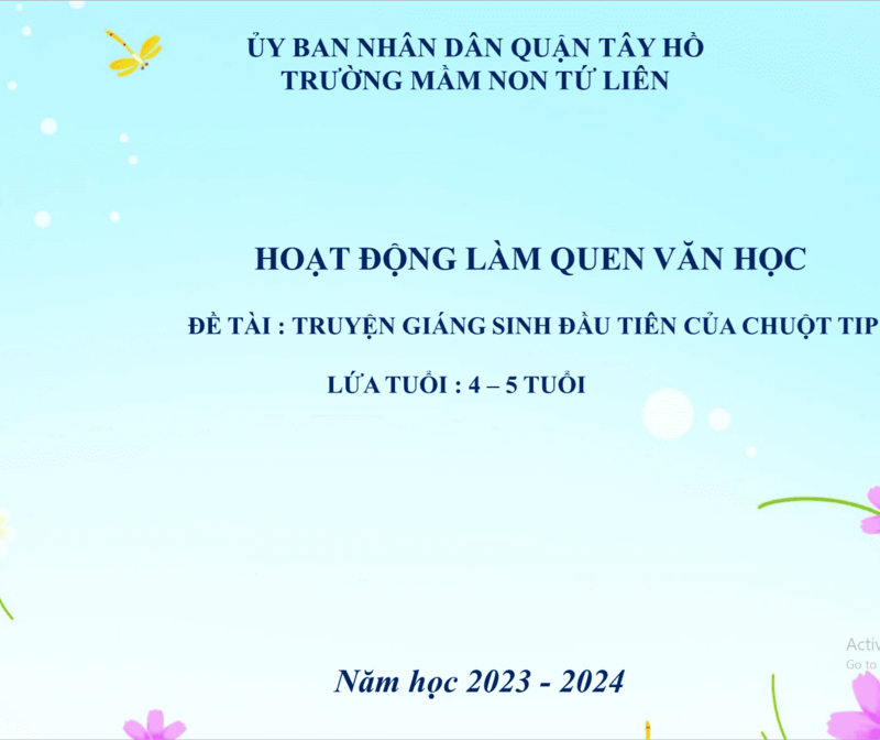 Làm quen văn học: Truyện: Giáng sinh đầu tiên của chuột Tip