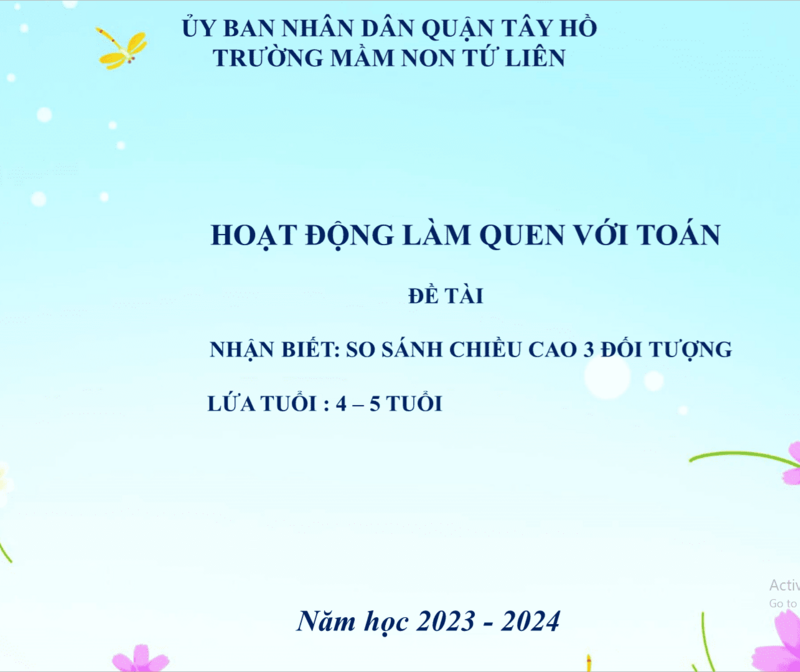 LQVT: So sánh chiều cao của 3 đối tượng