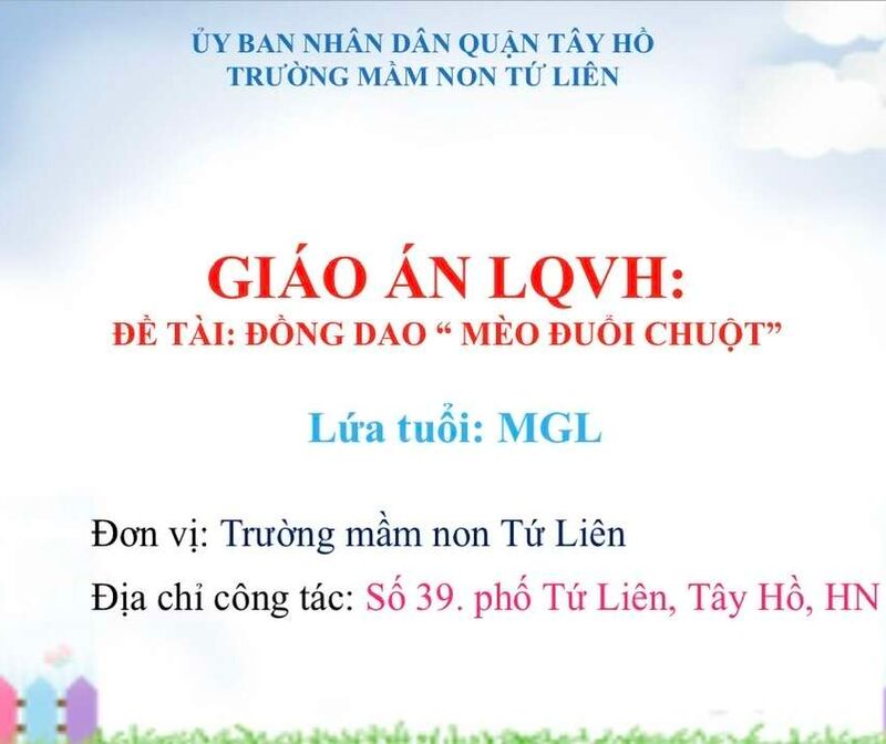 Đồng dao : " Mèo đuổi chuột"
