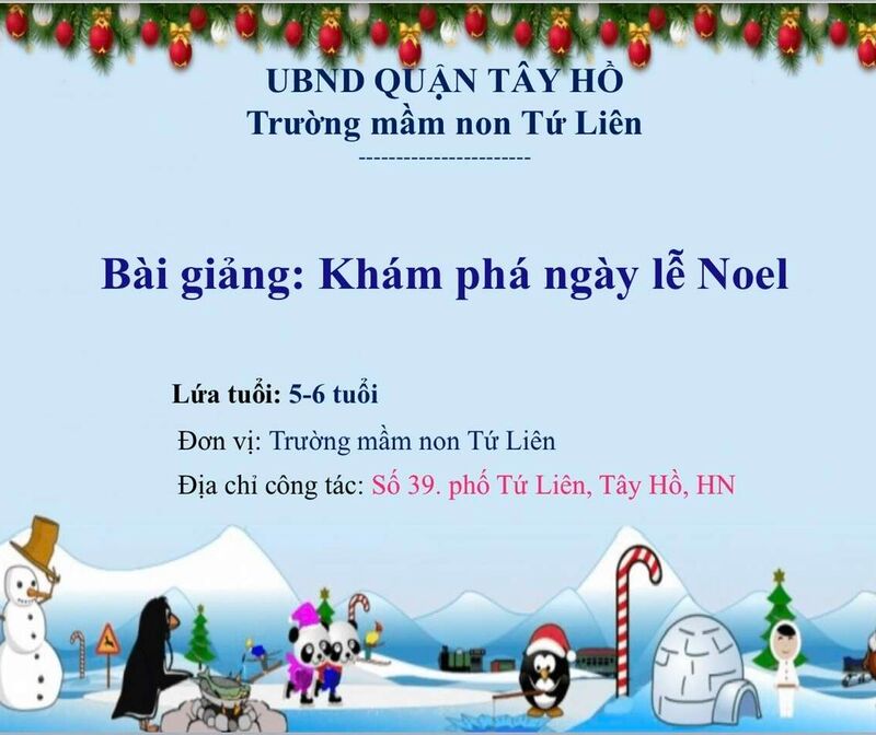 Hoạt động khám phá : Khám phá ngày noel