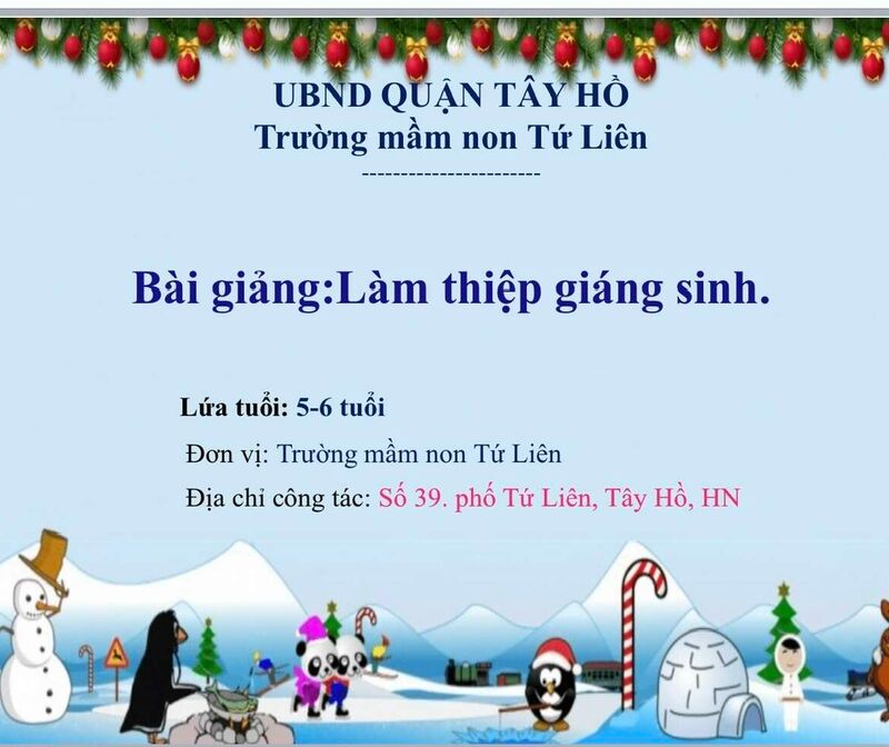 Hoạt động tạo hình :  Làm thiệp giáng sinh