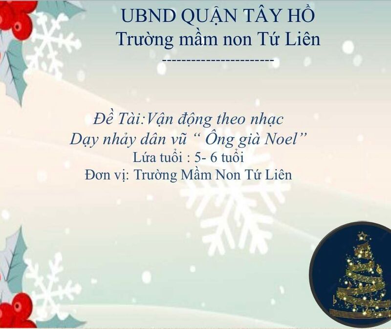 Hoạt động âm nhạc : Nhảy dân vũ "  Ông già noel"