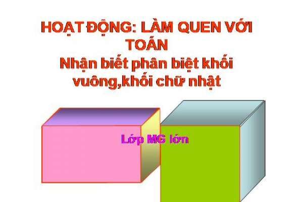 Làm quen với toán: Nhận biết, phân biệt khối vuông- khối chữ nhật, khối cầu với khối trụ
