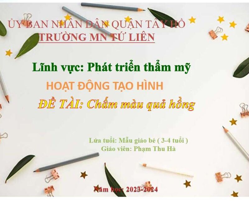 Tạo hình: Chấm màu tạo hình quả hồng
