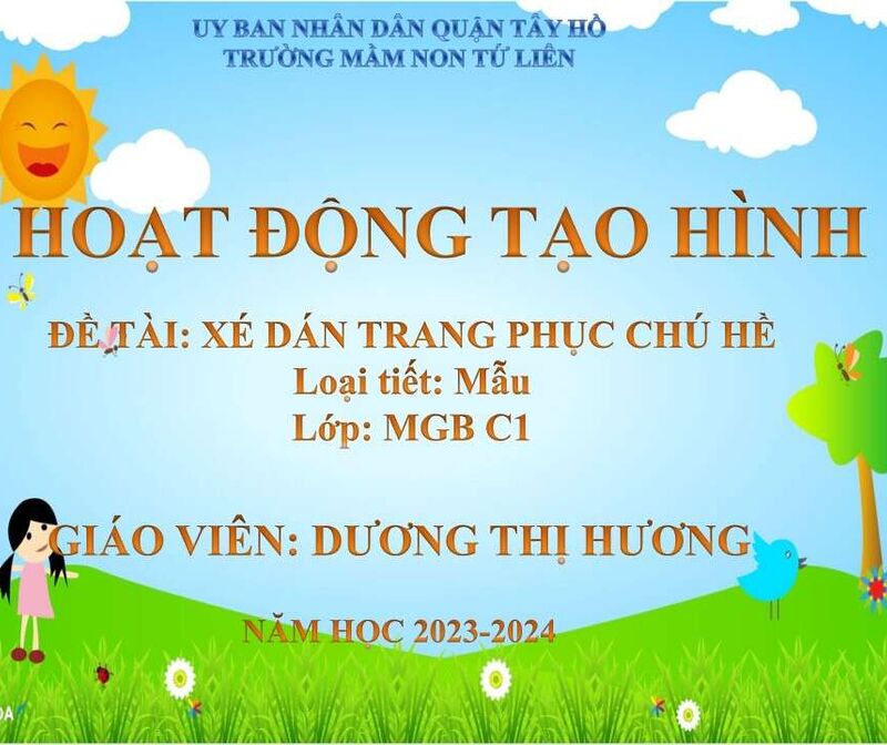 Tạo hình: Xé dán trang phục chú hề