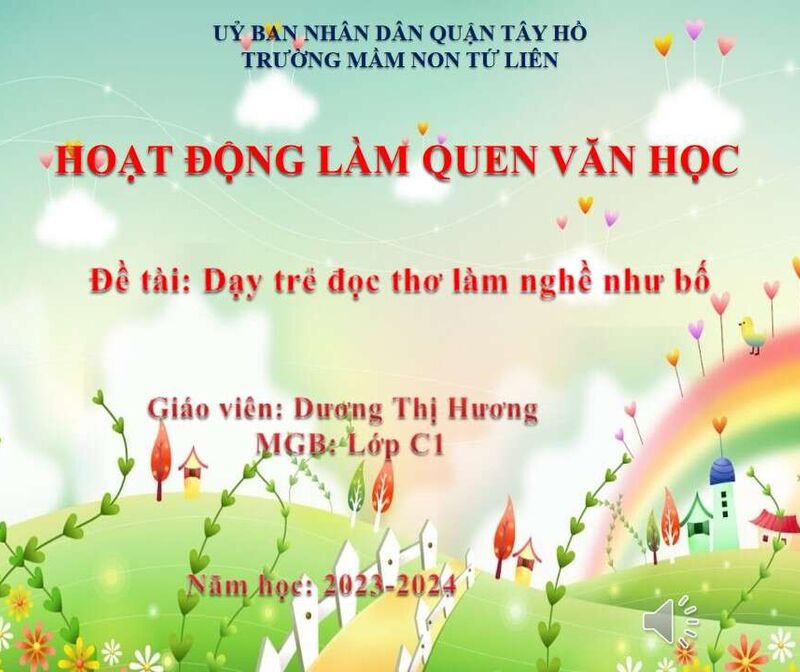 Làm quen văn học: Thơ “ Làm nghề như bố”