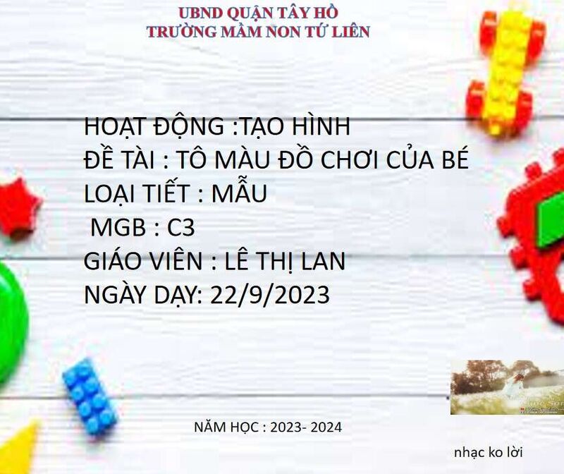 Hoạt động tạo hình: Tô màu đồ chơi của bé