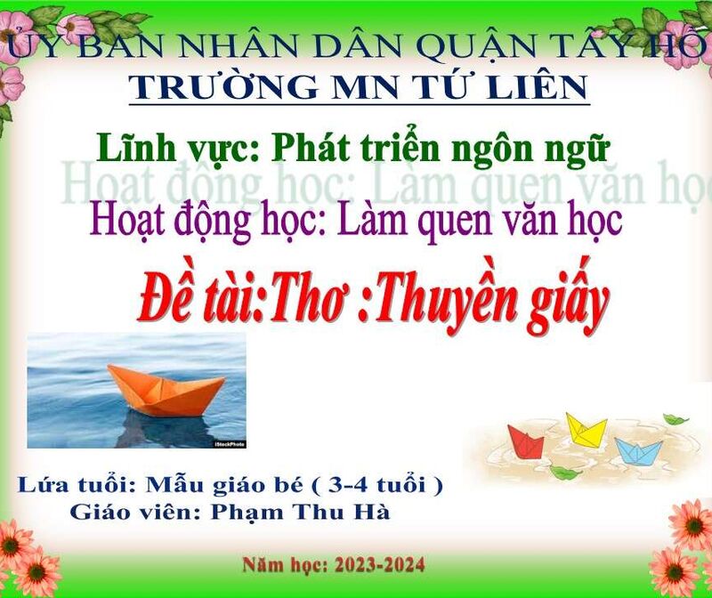Làm quen văn học: Thơ: Thuyền giấy