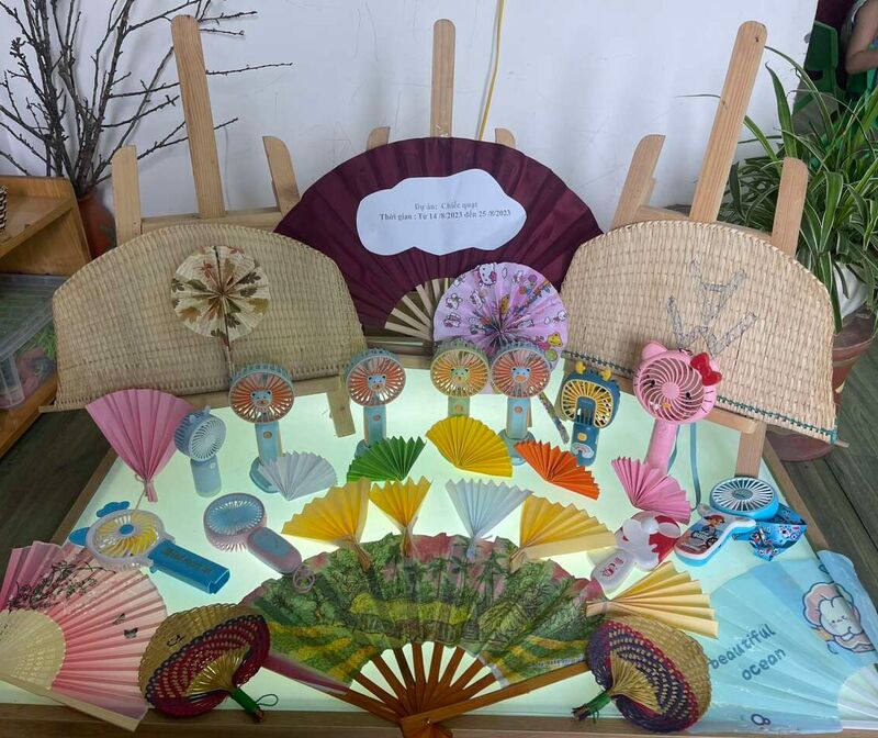 Các con mẫu giáo lớn tham gia vào dự án " Chiếc quạt"