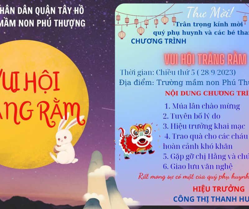 Chương trình "Vui hội trăng rằm" - Trường MN Phú Thượng