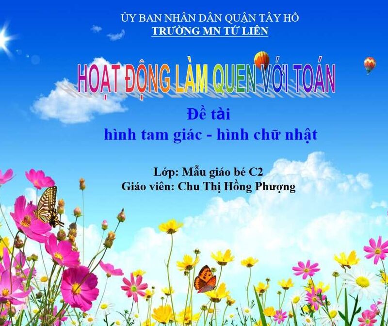 Làm quen với toán: Dạy trẻ nhận biết, phân biệt hình tam giác, hình chữ nhật