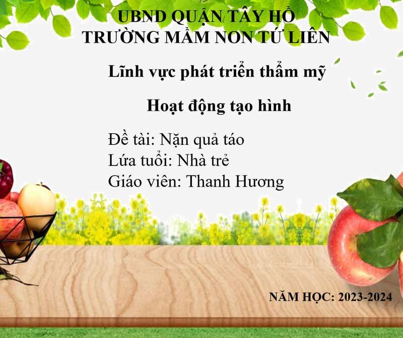 Hoạt động tạo hình:  Nặn quả táo