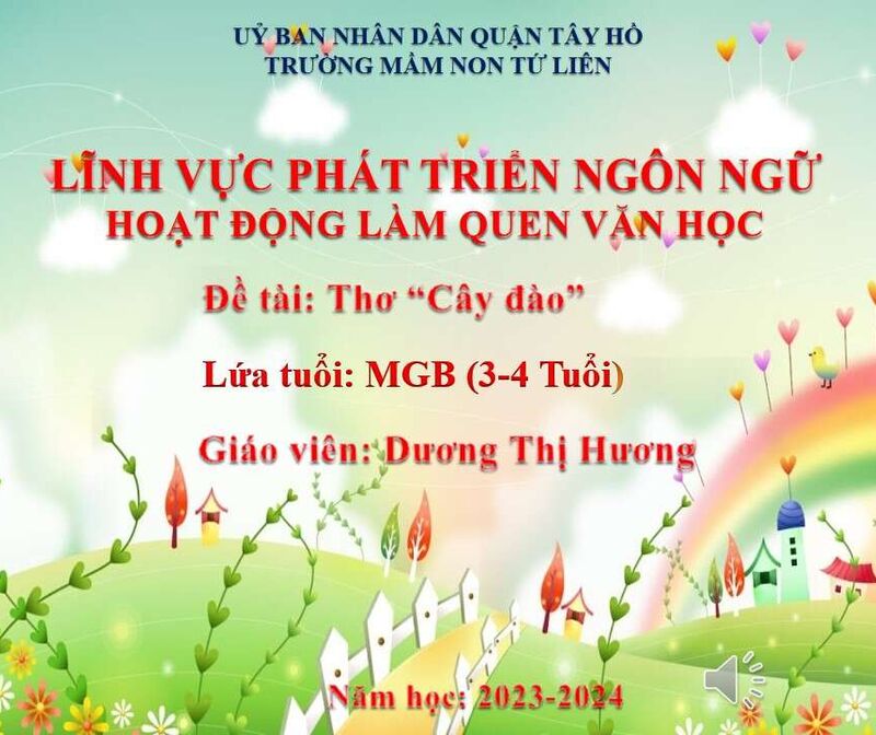 Làm quen văn học:Thơ “ Cây đào”