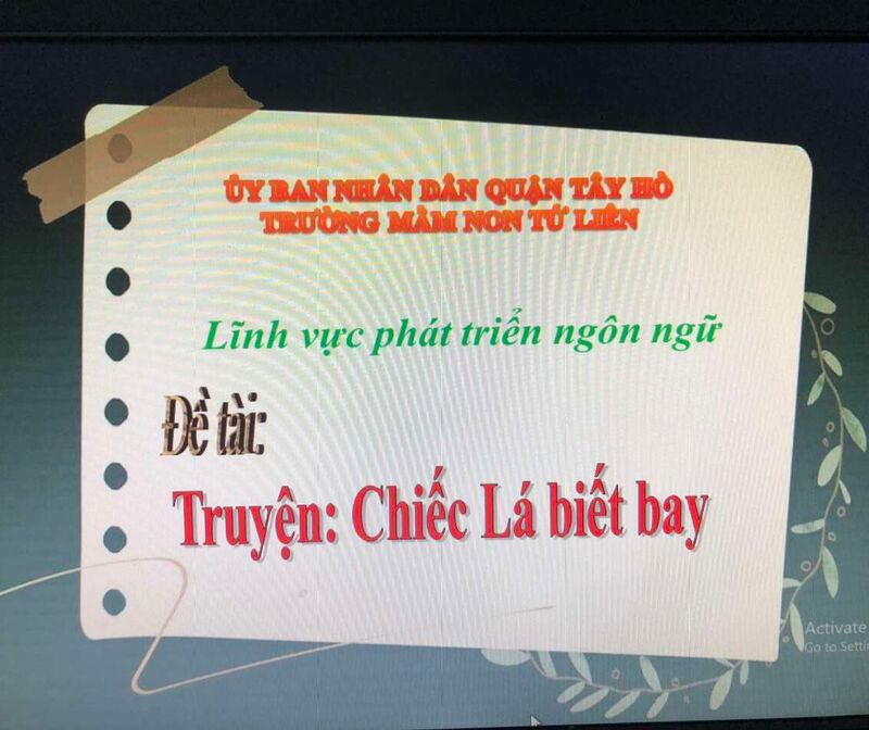 Hoạt động LQVH Truyện: Chiếc lá biết bay