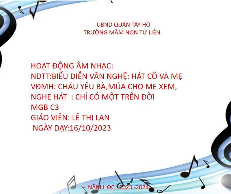 ÂM NHẠC: BIỂU DIỄN VĂN NGHỆ