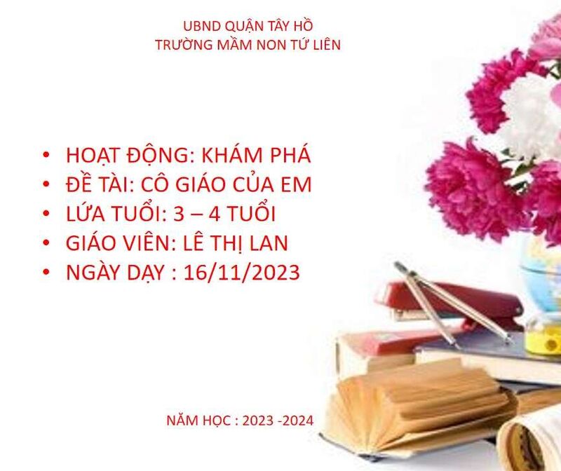 HOẠT ĐỘNG KHÁM PHÁ: CÔ GIÁO CỦA EM