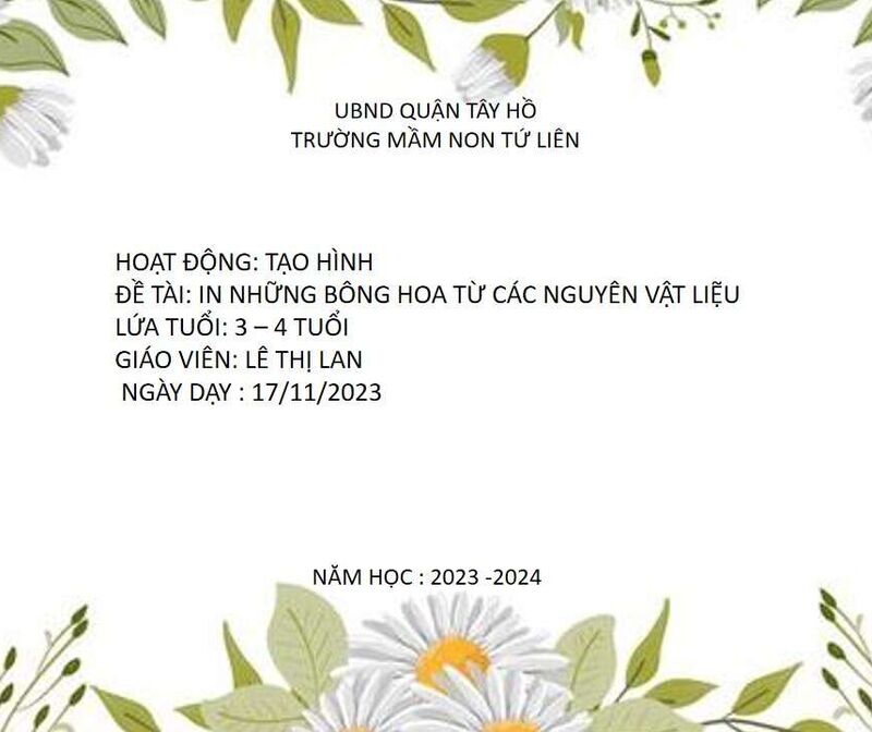 TẠO HÌNH: LÀM HOA TỪ NHỮNG NGUYÊN VẬT LIỆU KHÁC NHAU.