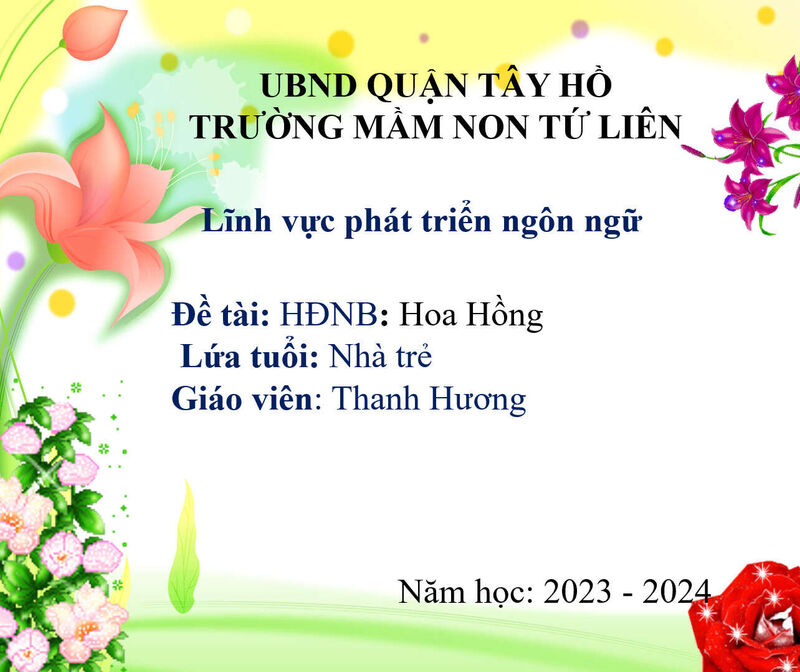 Hoạt động nhận biết:  Hoa hồng