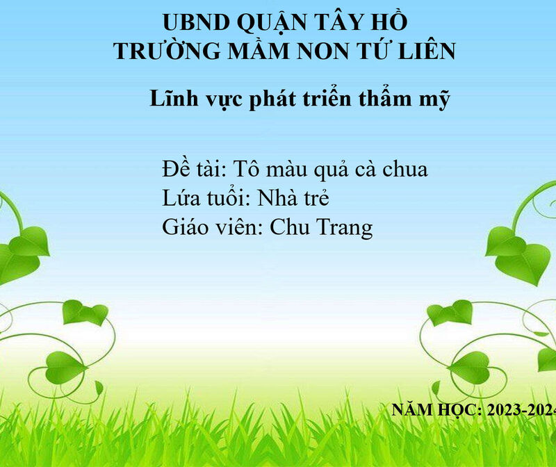 Hoạt động tạo hình:  tô màu quả cà chua