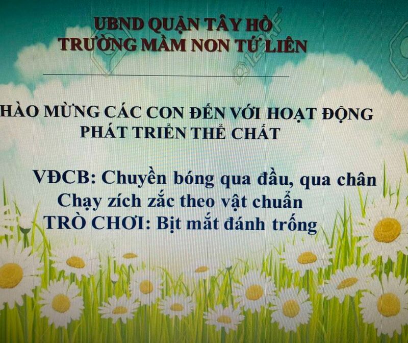 Hoạt động phát triển vận động : VĐCB: Chuyền, bắt bóng qua đầu, qua chân. Ôn: Chạy zích zắc theo vật chuẩn. TCVĐ: Bịt mắt đánh trống.