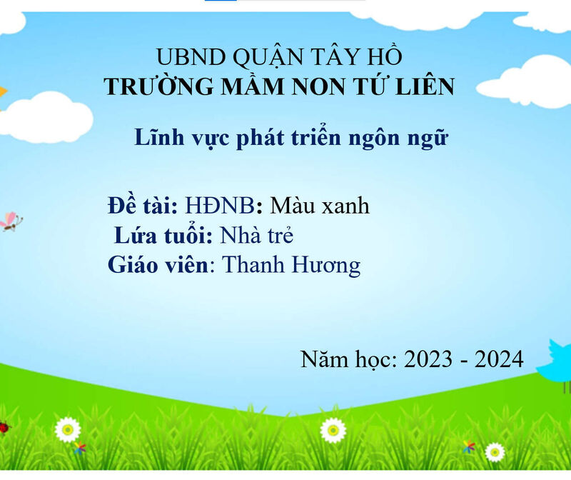 Hoạt động nhận biết:  Màu xanh