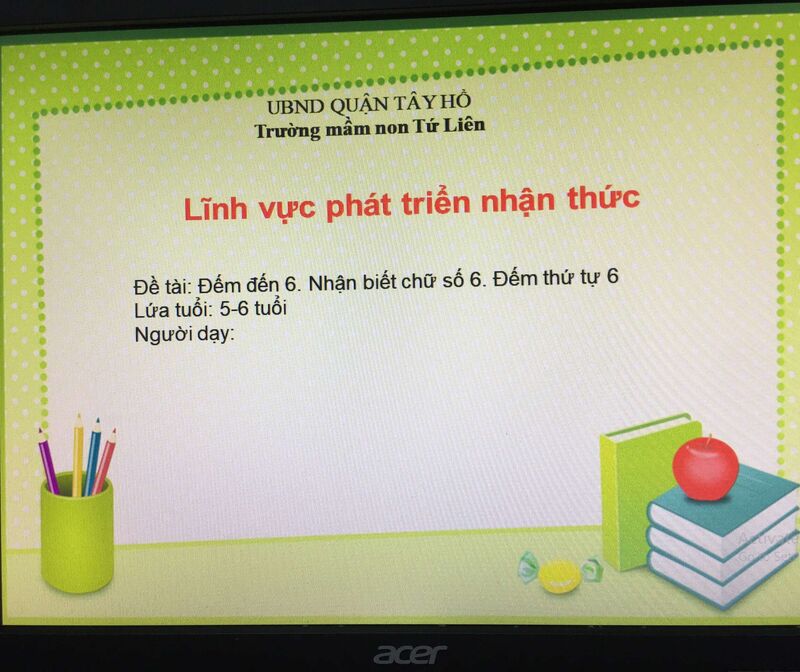 Làm quen với toán: Đếm đến 6. Nhận biết chữ số 6. Đếm thứ tự 6