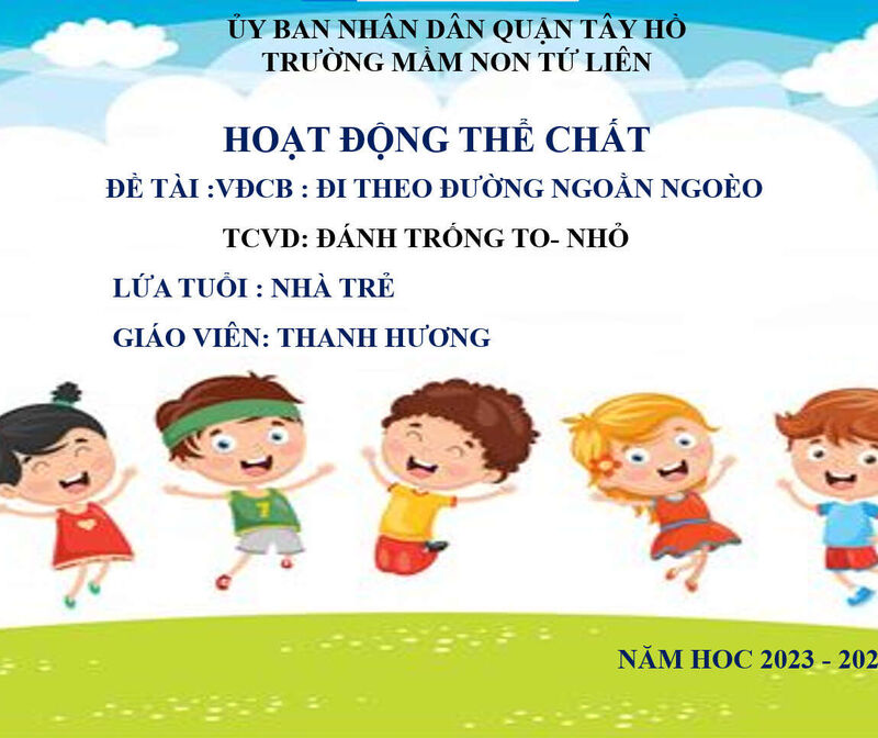 Hoạt động vận động:  -VĐCB: Đi theo đường ngoằn ngoèo (Trẻ chưa biết) - TCVD: Đánh trống to - nhỏ.