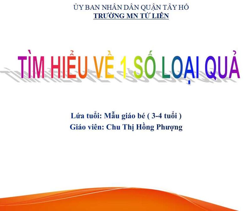 Hoạt động chiều: Giải câu đố về các loại quả