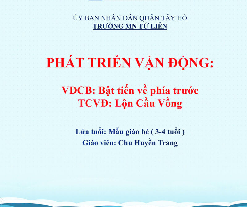 VĐCB: Bật tiến về phía trước TCVĐ: Lộn Cầu Vồng