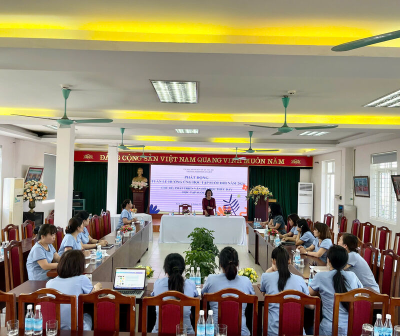 TRƯỜNG MẦM NON TỨ LIÊN PHÁT ĐỘNG "TUẦN LỄ HƯỞNG ỨNG HỌC TẬP SUỐT ĐỜI NĂM 2024”