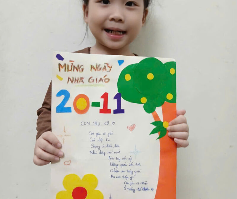 🌼 Hoạt động làm Bích Báo Chào Mừng Ngày Nhà Giáo Việt Nam 20/11  của lớp MGB-C2 🌼