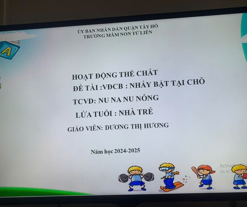 Hoạt động vận động:  -VĐCB: Nhảy bật tại chỗ( trẻ chưa biết) - TCVD: Nu na na nống