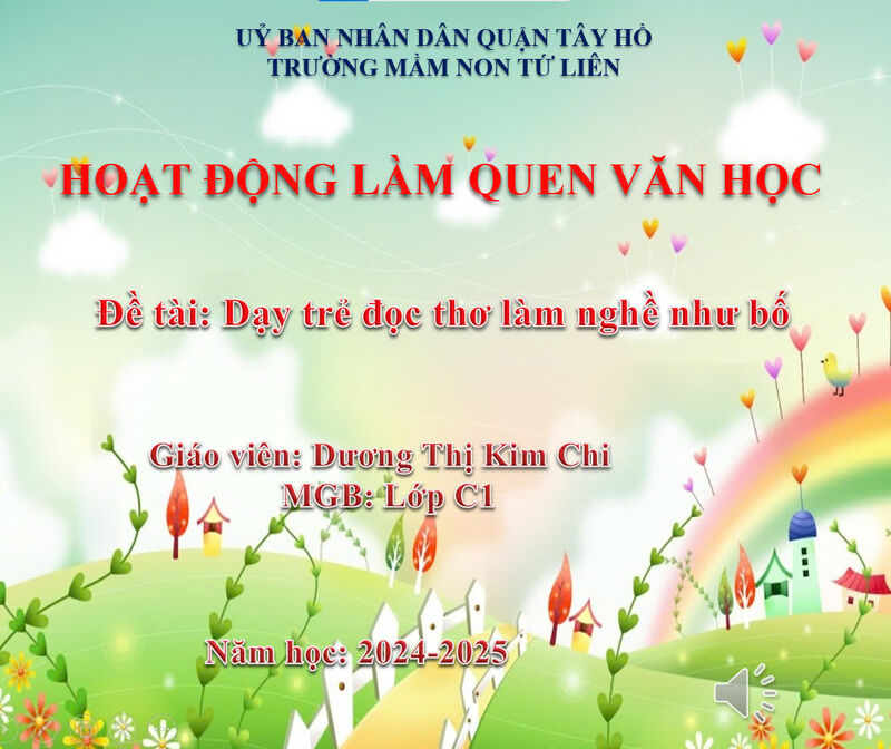 Hoạt động: Làm quen văn học: Thơ “Làm nghề như bố”