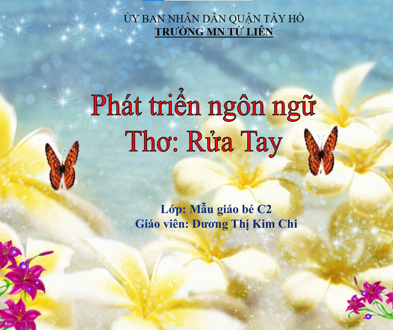 Hoạt động làm quen văn học: Thơ "Rửa tay"