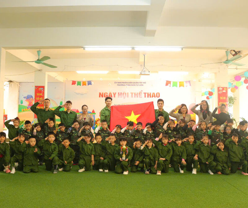 TRƯỜNG MẦM NON TỨ LIÊN PHỐI HỢP VỚI CÔNG TY GOKIDS TỔ CHỨC NGÀY HỘI THỂ THAO CHÀO MỪNG NGÀY THÀNH LẬP QUÂN ĐỘI NHÂN DÂN VIỆT NAM 22/12